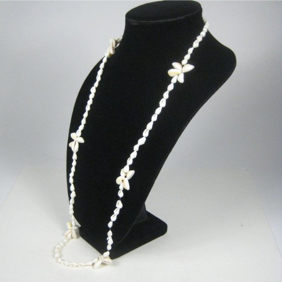 Seashell Necklace  38 In Strand Beaded Shell Beach Sea Ocean Shells NO CLASP - Picture 3 of 8